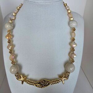 Handmade glass beaded necklace